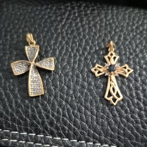 925 Goldnplated Sterling silver Cross. Offering 2nd One As Gift. Don't Wear.